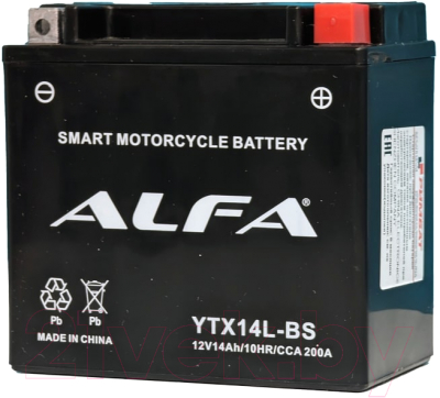 Мотоаккумулятор ALFA battery YTX14L-BS / EB14C-3