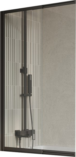 Стеклянная шторка для ванны BelBagno LUCE-VF-11-80/145-C-NERO - фото