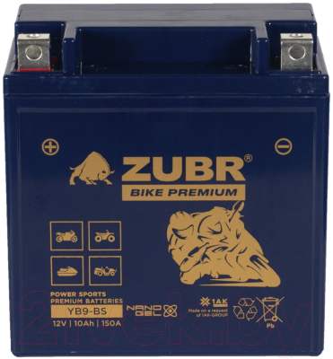 Мотоаккумулятор Zubr Bike Premium L+ / YB9-BS