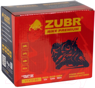 Мотоаккумулятор Zubr Bike Premium L+ / YTX12-BS