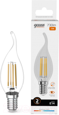 Лампа Gauss Elementary Candle Е14 12W 2700К / 42112
