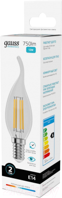 Лампа Gauss Elementary Candle Е14 12W 4100К / 42122