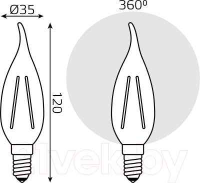 Лампа Gauss Elementary Candle Е14 12W 4100К / 42122