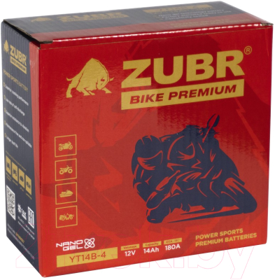 Мотоаккумулятор Zubr Bike Premium L+ / YT14B-4