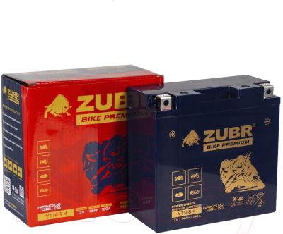 Мотоаккумулятор Zubr Bike Premium L+ / YT14B-4