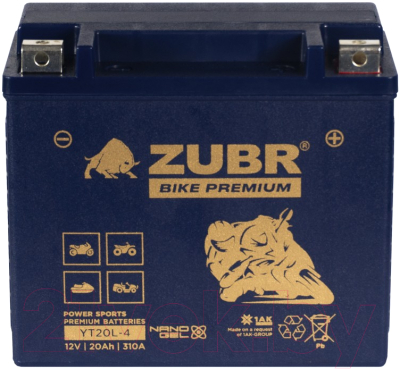 Мотоаккумулятор Zubr Bike Premium R+ / YT20L-4