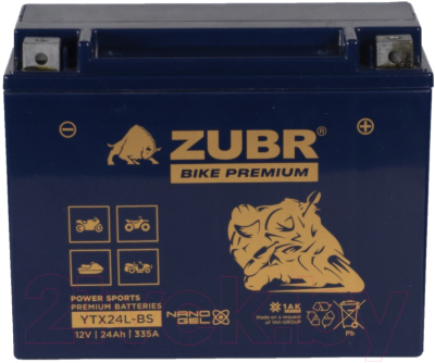 Мотоаккумулятор Zubr Bike Premium R+ / YTX24L-BS