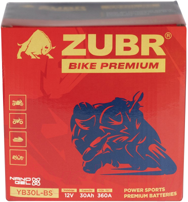 Мотоаккумулятор Zubr Bike Premium R+ / YB30L-BS
