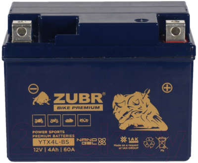 Мотоаккумулятор Zubr Bike Premium R+ / YTX4L-BS