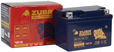 Мотоаккумулятор Zubr Bike Premium R+ / YTX4L-BS