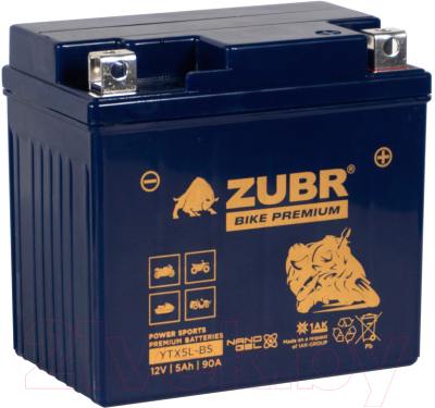Мотоаккумулятор Zubr Bike Premium R+ / YTX5L-BS - фото