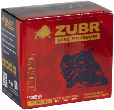 Мотоаккумулятор Zubr Bike Premium R+ / YTX5L-BS