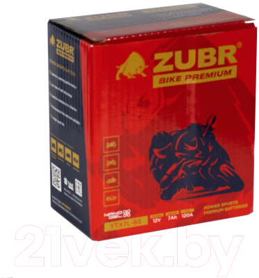 Мотоаккумулятор Zubr Bike Premium R+ / YTX7L-BS