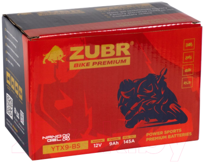 Мотоаккумулятор Zubr Bike Premium L+ / YTX9-BS