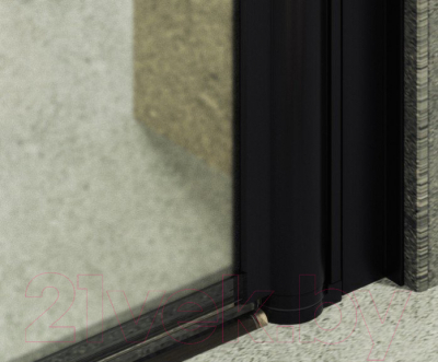 Душевая дверь MaybahGlass 198x80 / MGD-435-6 (сатин стекло/черный)