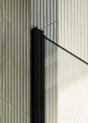 Душевая дверь MaybahGlass 198x89 / MGD-436-6 (сатин стекло/черный)