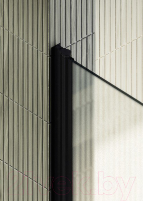 Душевая дверь MaybahGlass 198x99 / MGD-445-6 (сатин стекло/черный)