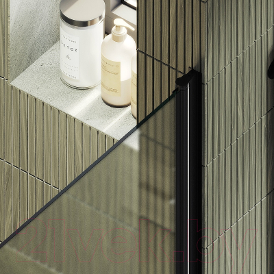 Душевая дверь MaybahGlass 198x90 / MGD-814-6 (сатин стекло/черный)