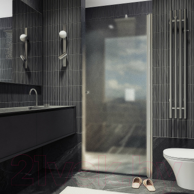 Душевая дверь MaybahGlass 198x90 / MGD-814-5 (сатин стекло/хром матовый)