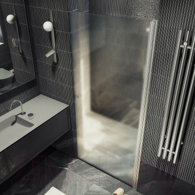 Душевая дверь MaybahGlass 198x90 / MGD-814-5 (сатин стекло/хром матовый)