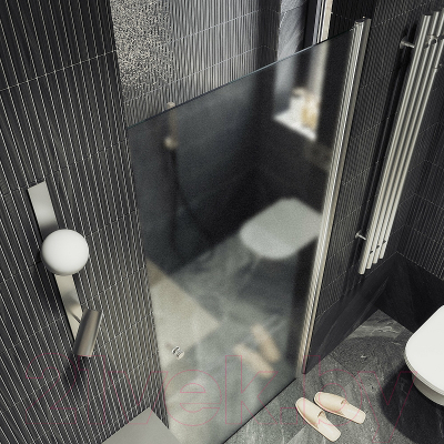 Душевая дверь MaybahGlass 198x60 / MGD-802-5 (сатин стекло/хром матовый)