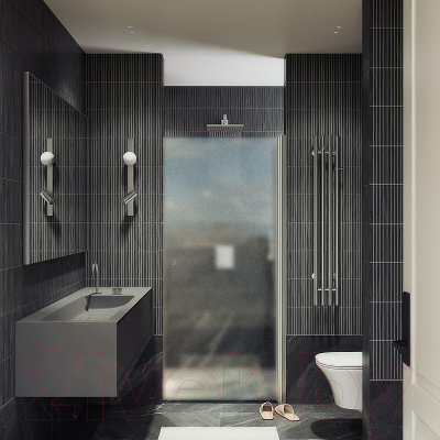 Душевая дверь MaybahGlass 198x80 / MGD-808-5 (сатин стекло/хром матовый)