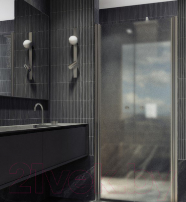 Душевая дверь MaybahGlass 198x80 / MGD-435-5 (сатин стекло/хром матовый)