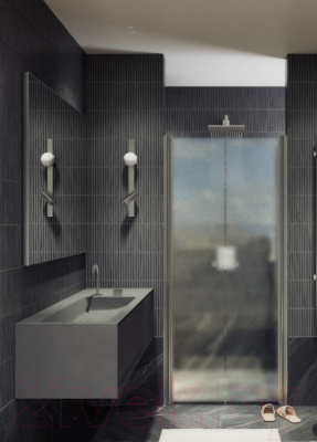 Душевая дверь MaybahGlass 198x89 / MGD-436-5 (сатин стекло/хром матовый)