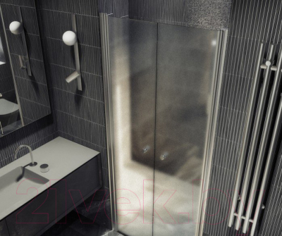 Душевая дверь MaybahGlass 198x89 / MGD-436-5 (сатин стекло/хром матовый)