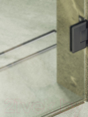 Душевая дверь MaybahGlass 195x101 / MGD-472-6 (сатин стекло/черный)