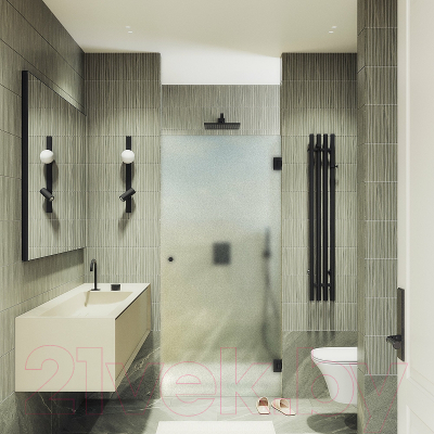 Душевая дверь MaybahGlass 195x70.5 / MGD-519-6 (сатин стекло/черный)