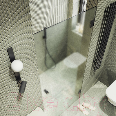 Душевая дверь MaybahGlass 195x70.5 / MGD-519-6 (сатин стекло/черный)