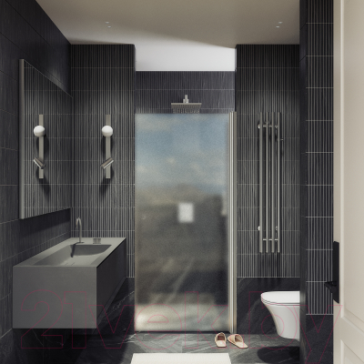 Душевая дверь MaybahGlass 198x60 / MGD-453-5 (сатин стекло/хром матовый)