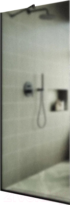 Душевая стенка MaybahGlass 195x119 / MGD-688-6у (сатин стекло/черный) - фото