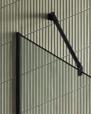 Душевая стенка MaybahGlass 195x89 / MGD-690-6у (сатин стекло/черный)