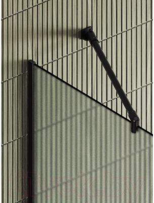 Душевая стенка MaybahGlass 195x119 / MGD-719-6у (сатин стекло/черный)