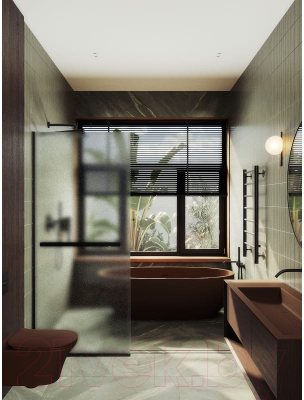 Душевая стенка MaybahGlass 195x119 / MGD-719-6у (сатин стекло/черный)