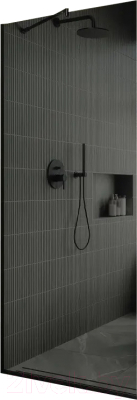 Душевая стенка MaybahGlass MGD-686-6у (графитовое стекло/черный) - фото