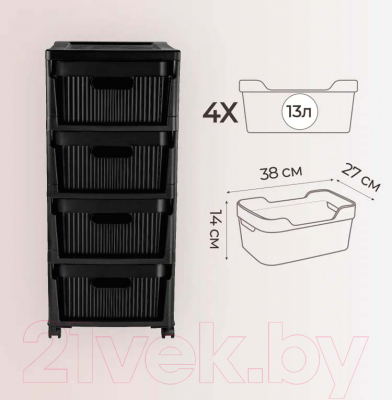 Комод пластиковый Econova Velvet / 435218813 