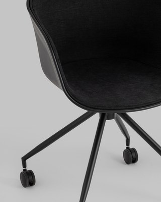 Кресло офисное Stool Group Libra / SL-7040ZB (рогожка черный/черный)