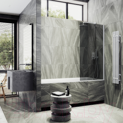 Стеклянная шторка для ванны MaybahGlass MGV-78-1ш