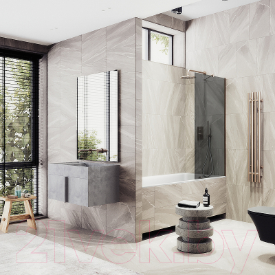 Стеклянная шторка для ванны MaybahGlass MGV-78-2ш