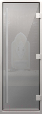 Стеклянная дверь для бани/сауны Doorwood Хамам Престиж 151x199 / DW03348 (сатин) - фото