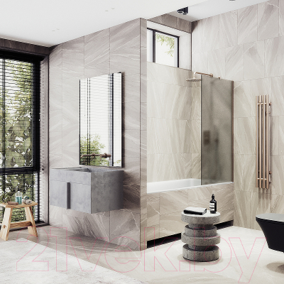 Стеклянная шторка для ванны MaybahGlass MGV-73-2ш