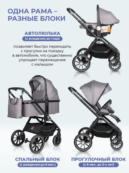 Детская универсальная коляска Farfello Belleza 3 в 1 / FB-1