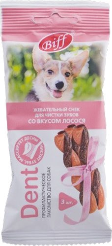 Лакомство для собак TiTBiT Dent Жевательный снек со вкусом лосося для мелких пород - фото