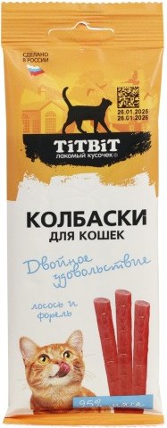 Лакомство для кошек TiTBiT Двойное удовольствие лосось и форель - фото