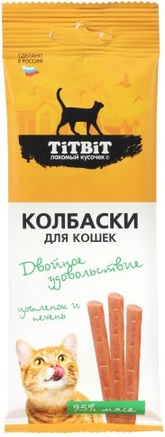 Лакомство для кошек TiTBiT Двойное удовольствие цыпленок и печень - фото
