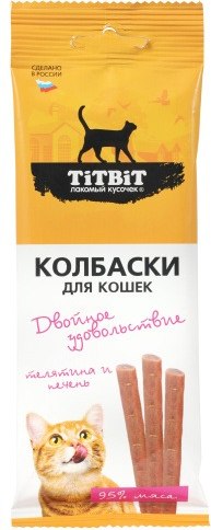 Лакомство для кошек TiTBiT Двойное удовольствие телятина и печень - фото