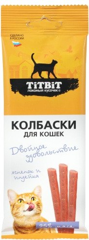 Лакомство для кошек TiTBiT Двойное удовольствие ягненок и индейка - фото